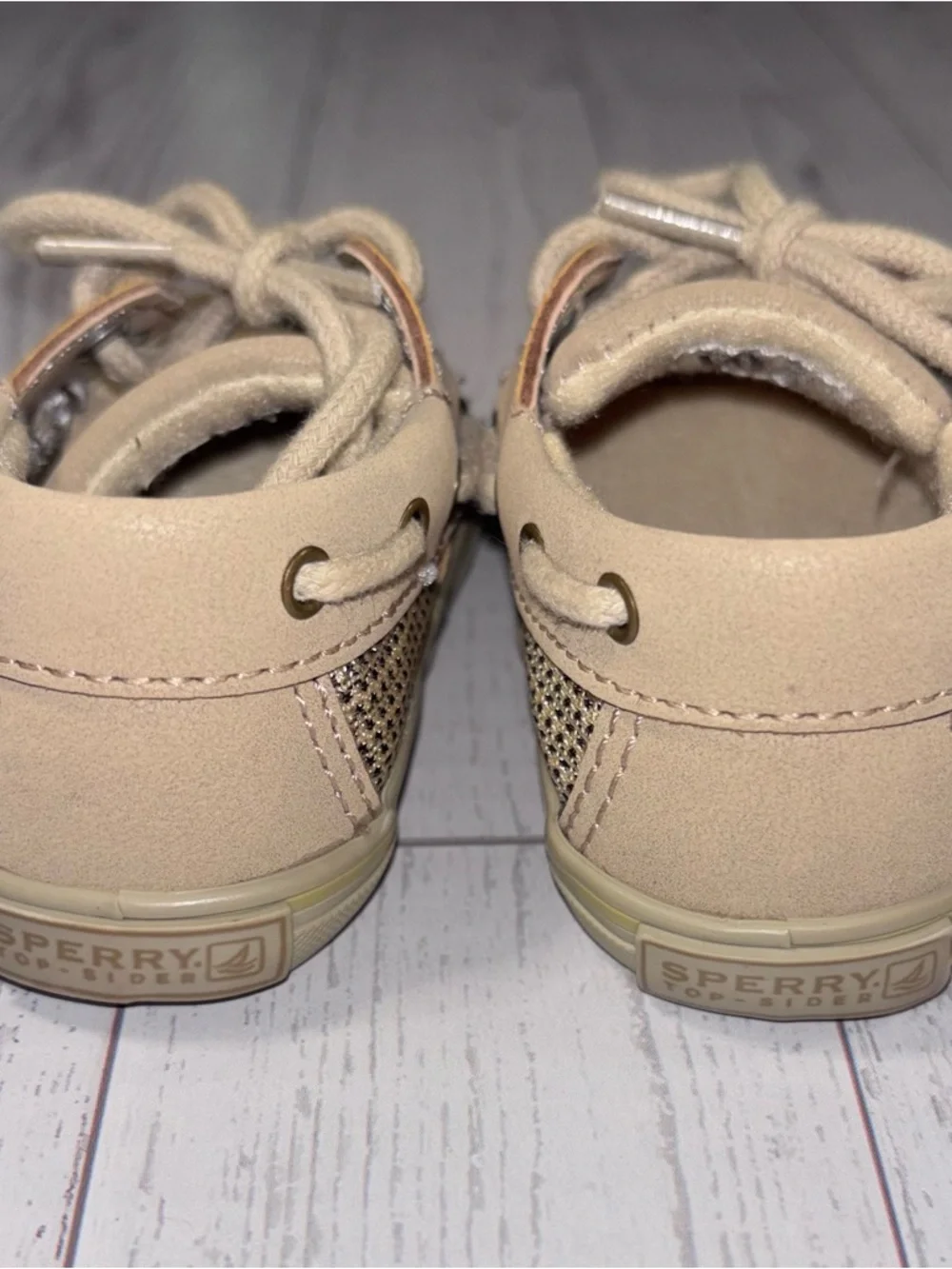 Sperry Top‑Sider Toddler Boat Shoes Tan Leather Size 1M